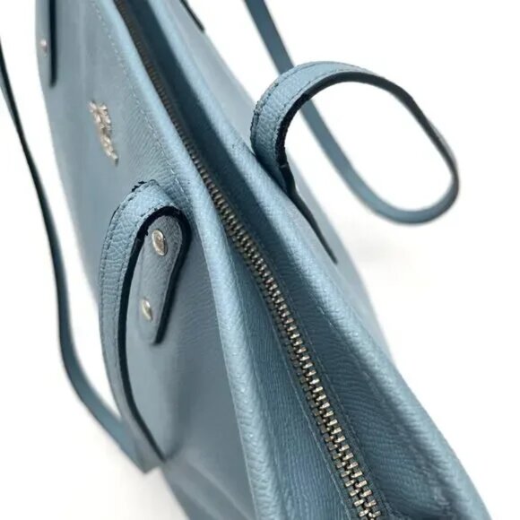 COACH Leather City Tote, Baby Blue Cross Grain Leather Tote GUC - Picture 7 of 16